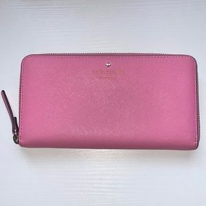 Kate Spade Long Zip Wallet in Bubblegum Pink